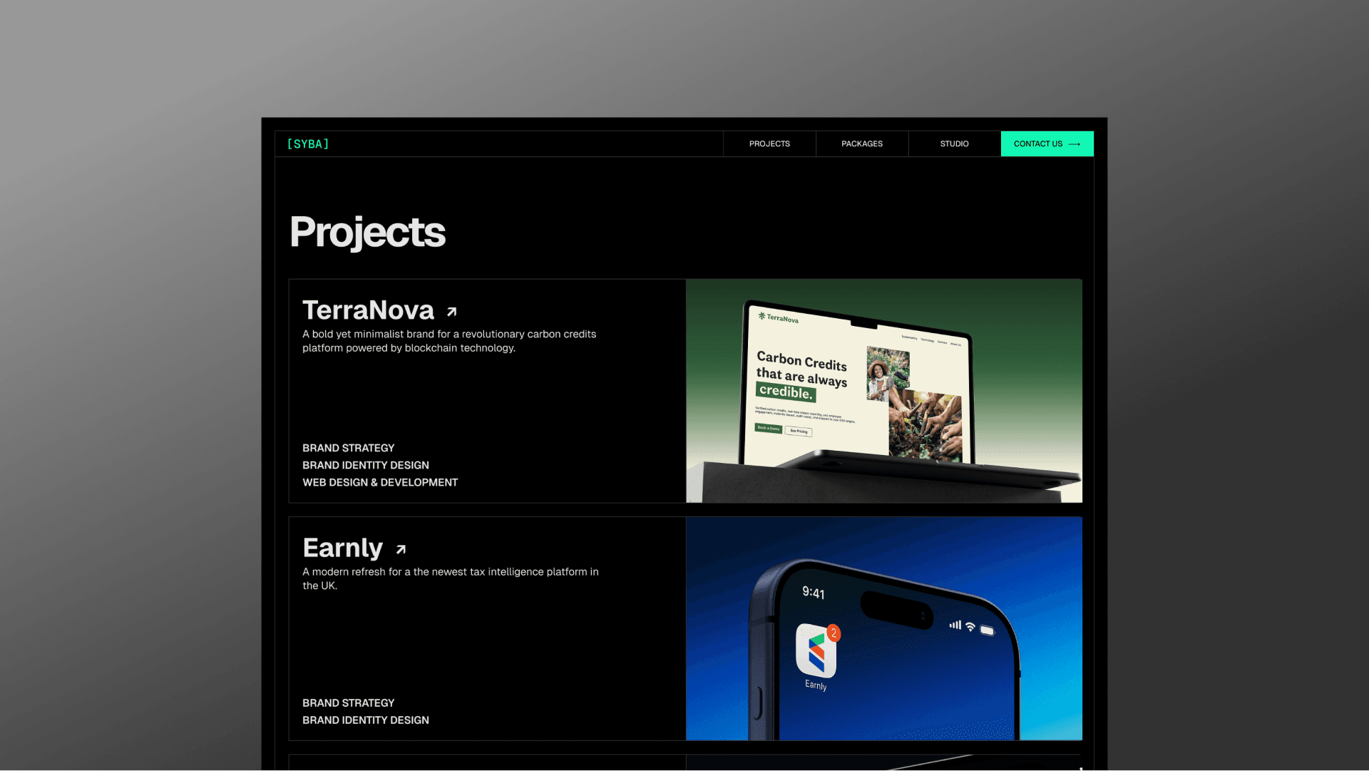 Syba Website UI Mockup