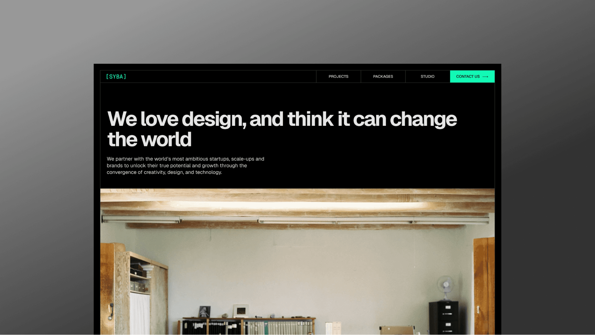 Syba Website UI Mockup