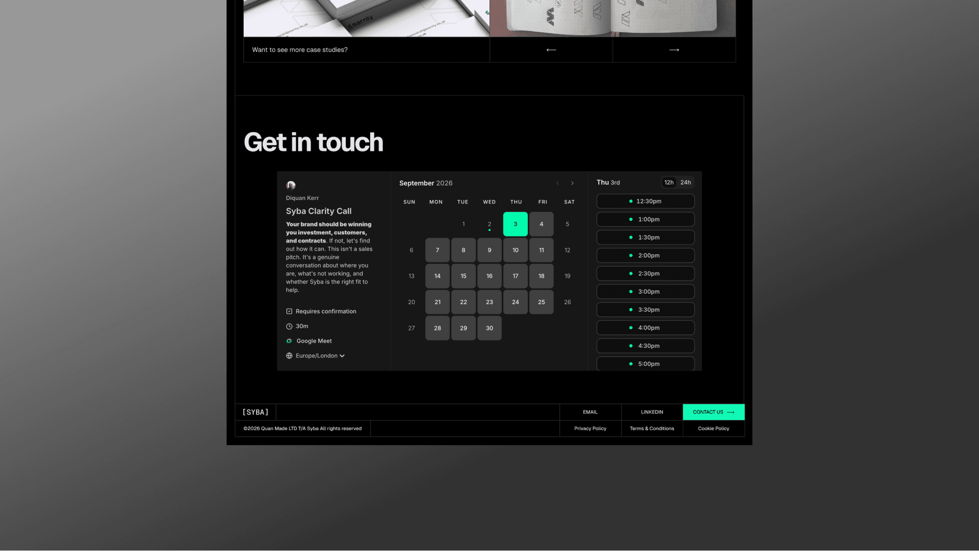 Syba Website UI Mockup