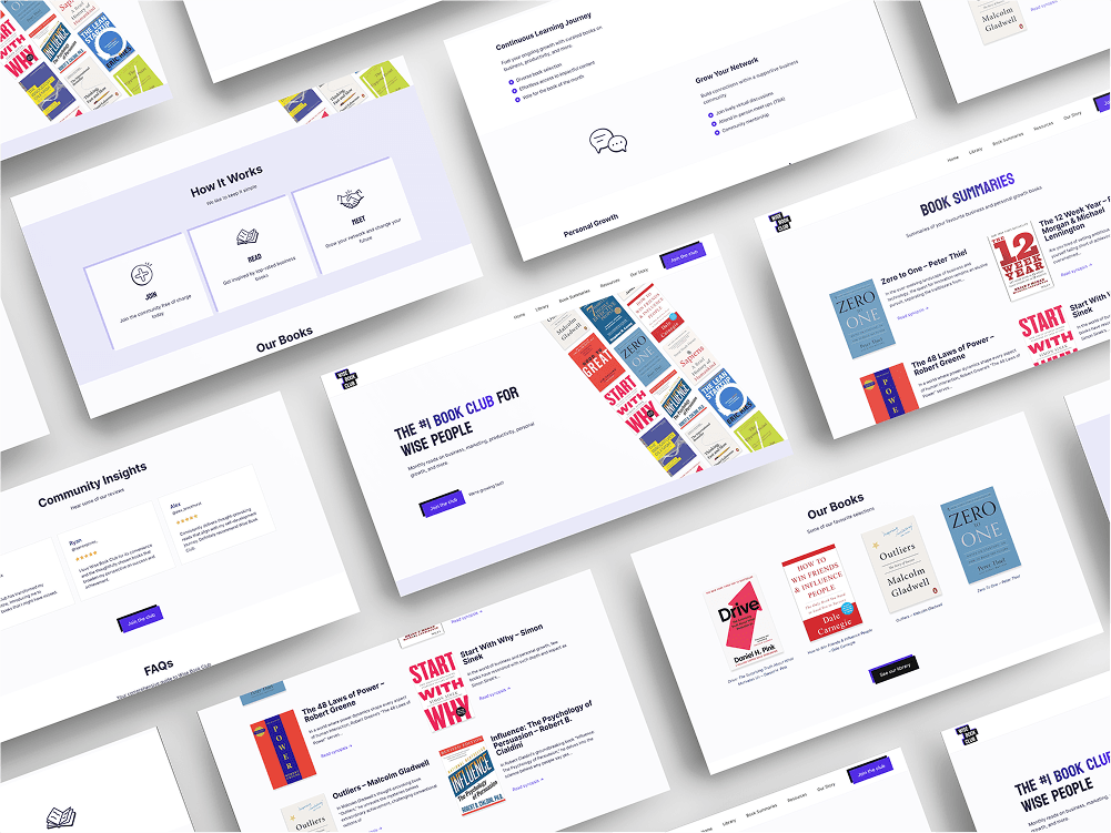 Diagonal grid of website screenshots 