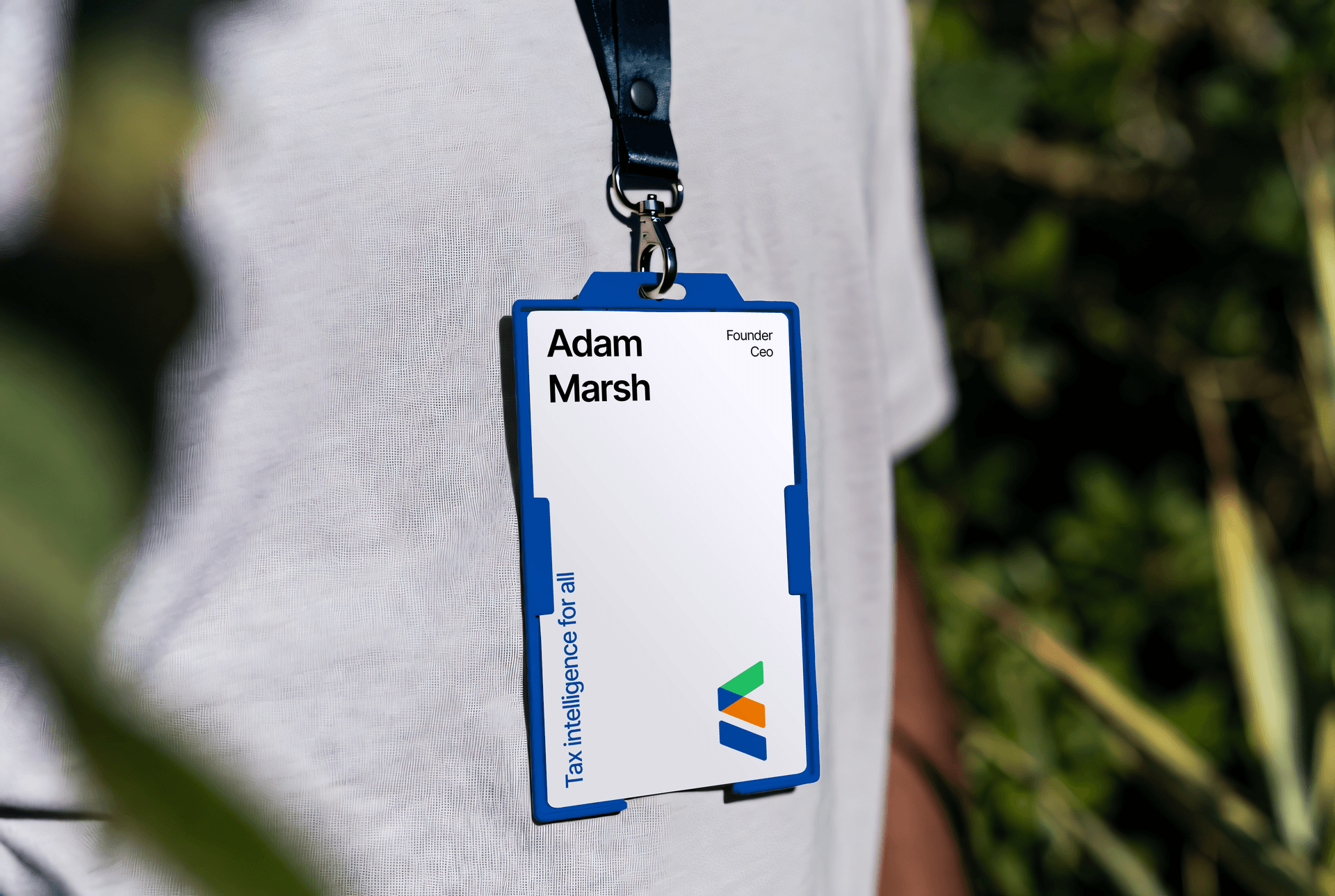 Earnly event lanyard and badge mockup