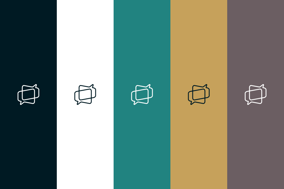 Lingua overlapping speech bubble brand mark options